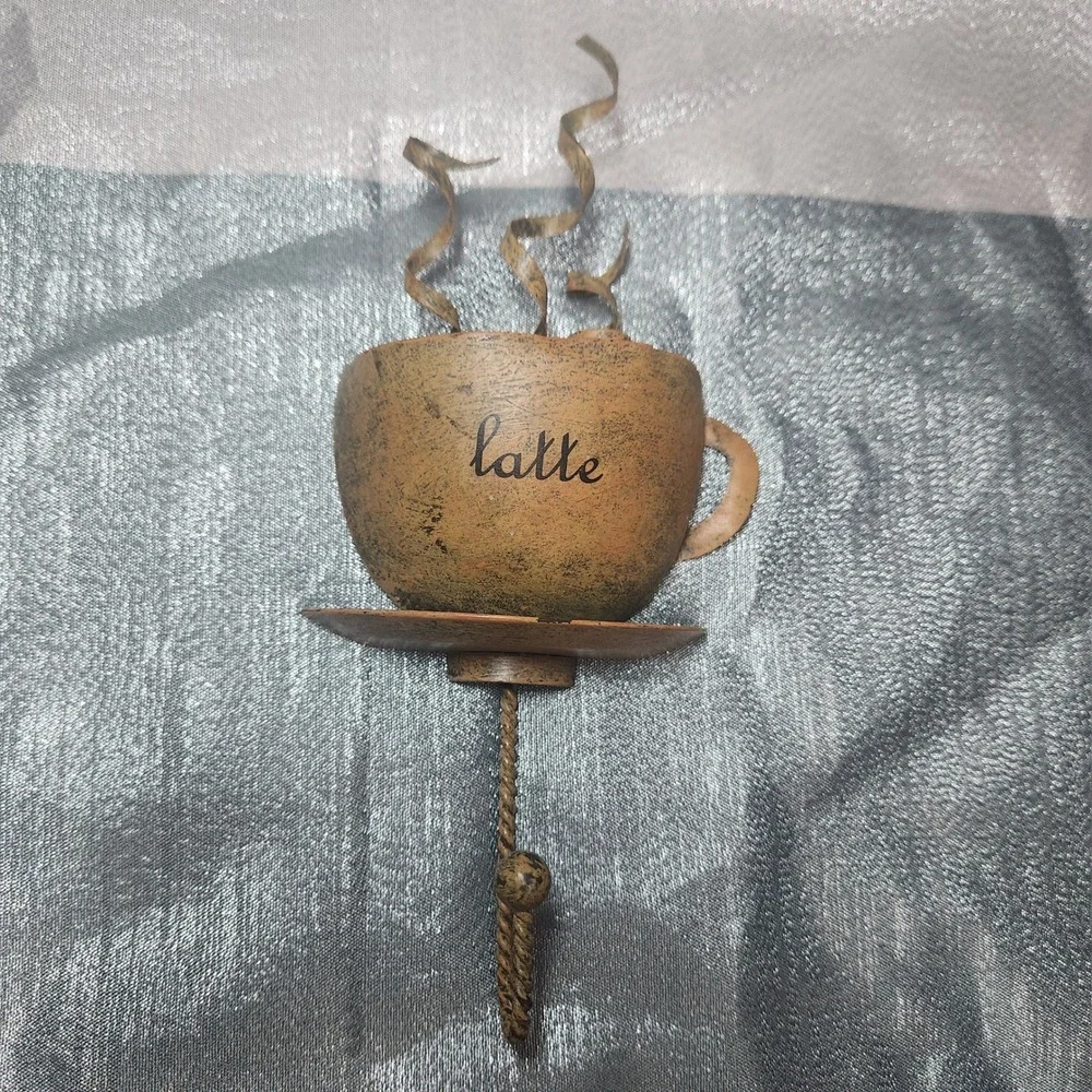 Michael Alan Designs 2004 Latte Cup Metal Wall Hook Rustic Coffee Cafe Decor